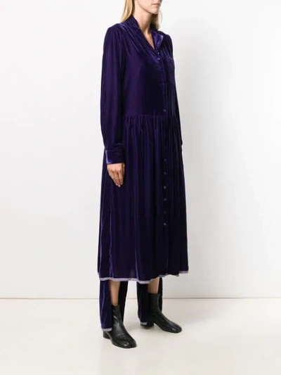 MM6 MAISON MARGIELA VELVET SHIRT DRESS - 紫色