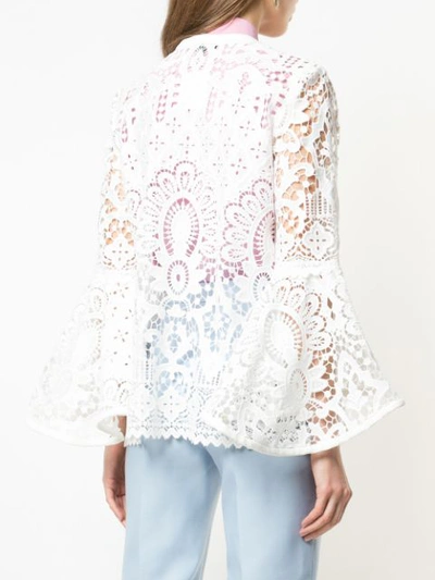 Shop Alberto Makali Sheer Lace Jacket In White