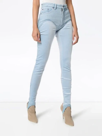 Shop Y/project High-rise Stirrup Jeans In Blue
