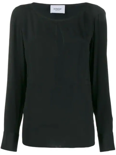 Shop Dondup Tear Neck Blouse In Black