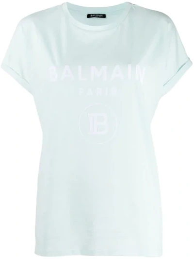 Shop Balmain Oversized-t-shirt Mit Logo In Blue