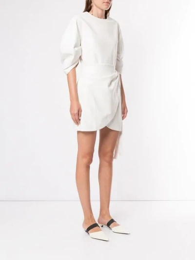 Shop Goen J Wrap Mini Dress In White