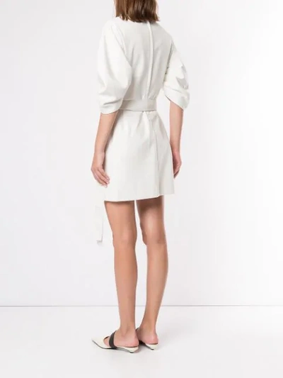 Shop Goen J Wrap Mini Dress In White