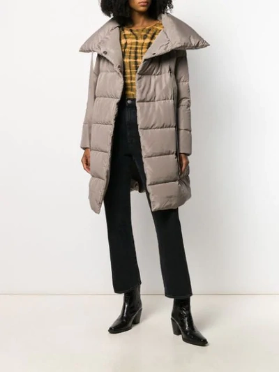 Shop Bacon Padded Jacket With Ribbon Detaill In Grey