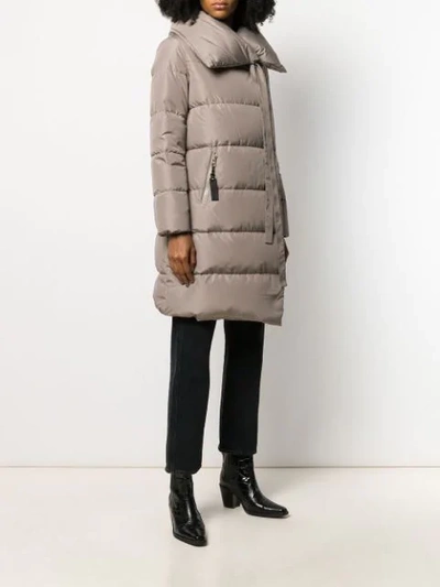 Shop Bacon Padded Jacket With Ribbon Detaill In Grey