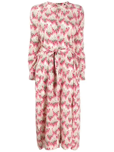 Shop Isabel Marant Abstract Print Midi Dress In Pink