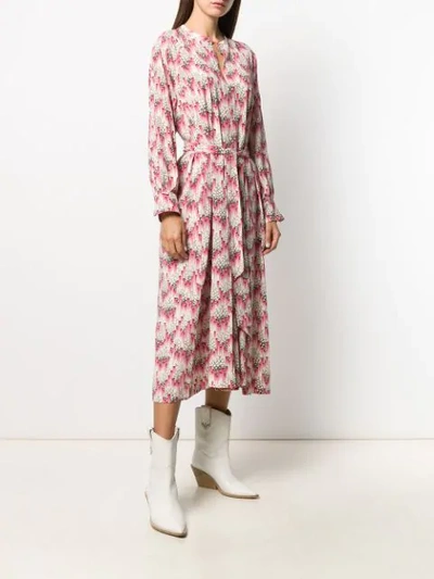 Shop Isabel Marant Abstract Print Midi Dress In Pink