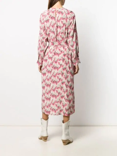 Shop Isabel Marant Abstract Print Midi Dress In Pink