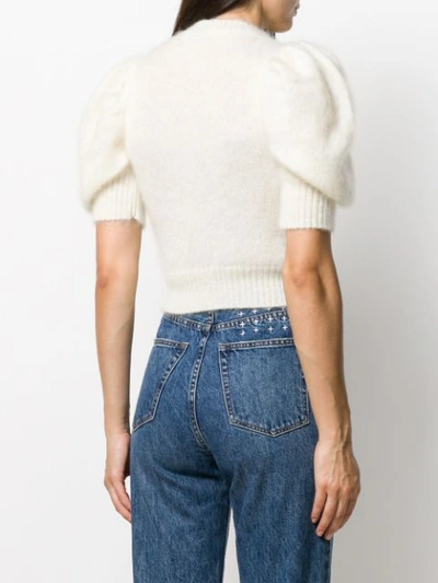 Shop Wandering Short-sleeved Knitted Top In White