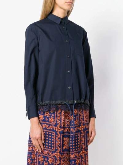 SACAI DRAWSTRING SHIRT - 蓝色