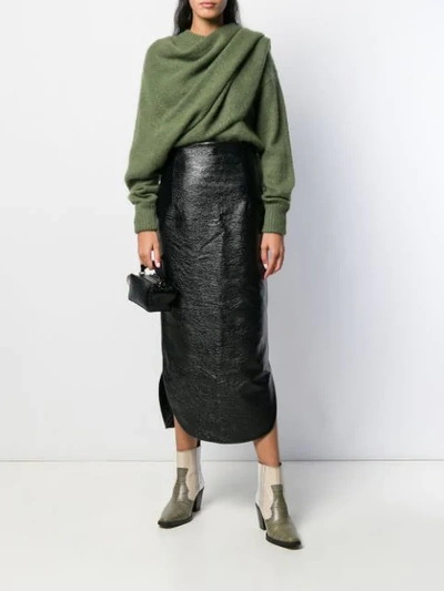 Shop A.w.a.k.e. Fitted Midi Skirt In Black