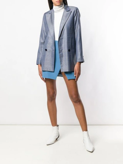 Shop Off-white Wrap-front Miniskirt - Blue