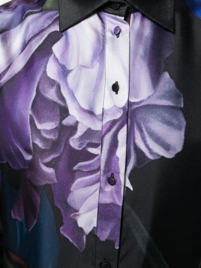 ROBERTO CAVALLI 花卉图案印花衬衫 - 黑色