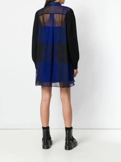 Shop Sacai Collar Sweater Dress - Black