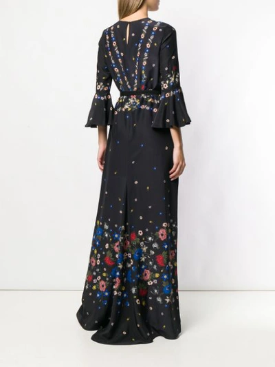 Shop Erdem Floral Print Maxi Dress In Black