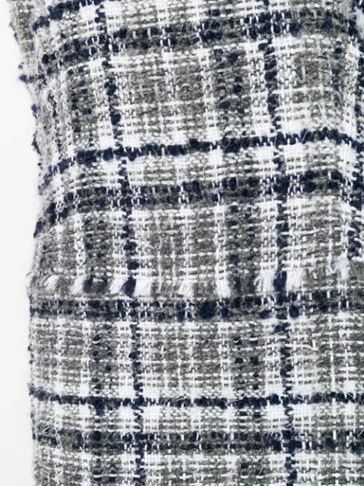 Shop Thom Browne Reflective Tartan Mini Shirtdress - Grey