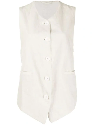 Shop Lemaire Button-up Waistcoat In Neutrals