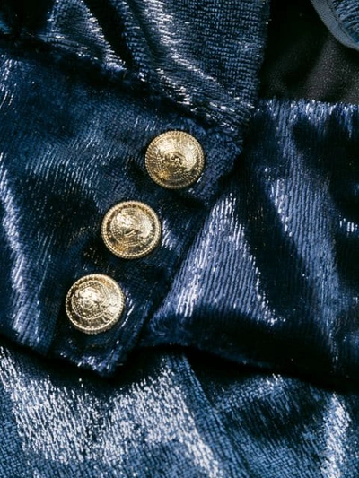 Shop Balmain Minikleid Mit V-ausschnitt In Blue