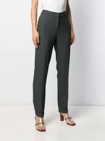 Shop Giorgio Armani High Wasited Trousers In Grey