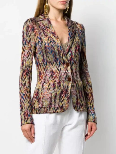 Shop Missoni Fitted Blazer In Neutrals