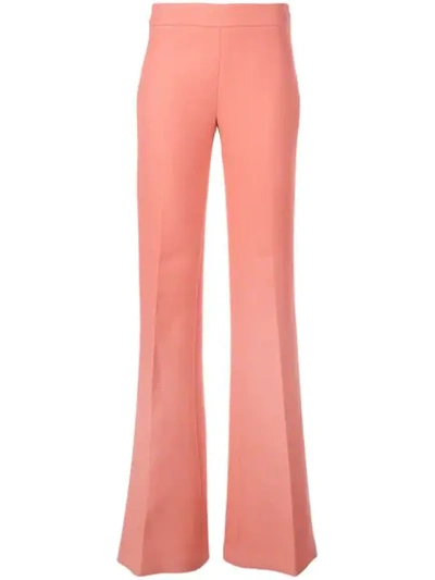 Shop Giambattista Valli Flared Mid-rise Trousers In Red