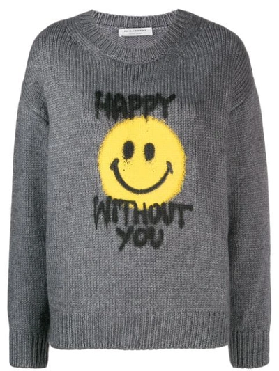 Shop Philosophy Di Lorenzo Serafini Happy Without You Jumper In Grey
