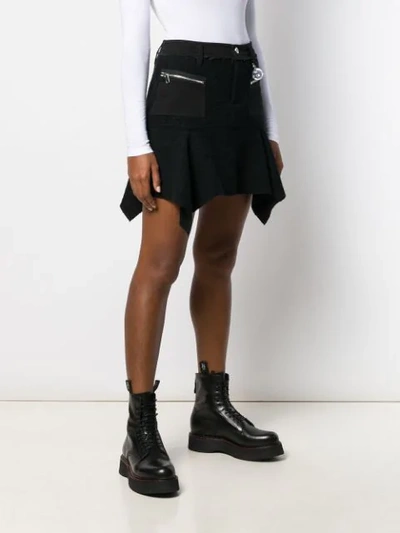 Shop Diesel Deconstructed Mini Skirt In Black