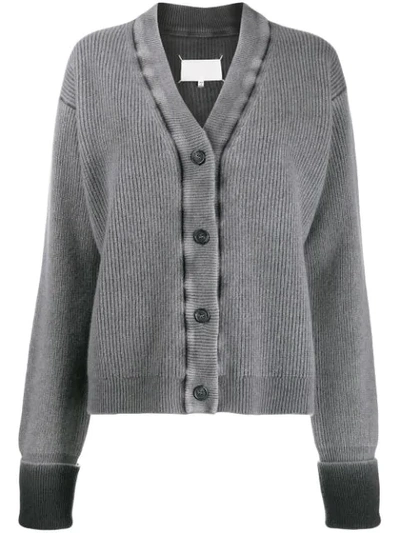 Shop Maison Margiela Faded Boxy Cardigan In 001f Grey Print