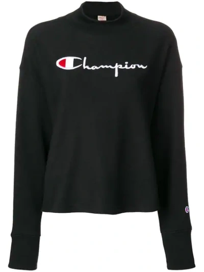Shop Champion Logo Print Sweatshirt In Black