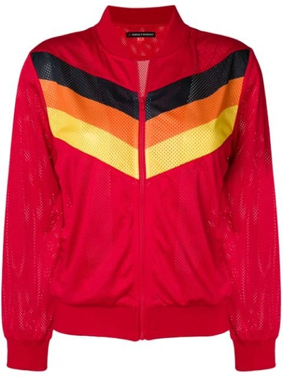 Shop Perfect Moment Chevron Mesh Jacket In Red