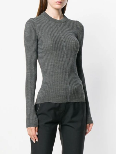 Shop Chloé Ribbed Sweater In Grey