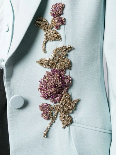 ALEXANDER MCQUEEN CRYSTAL EMBROIDERED BLAZER - 蓝色