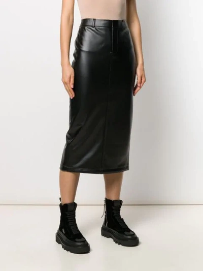 Shop Alexander Wang Pencil Midi Skirt In Black