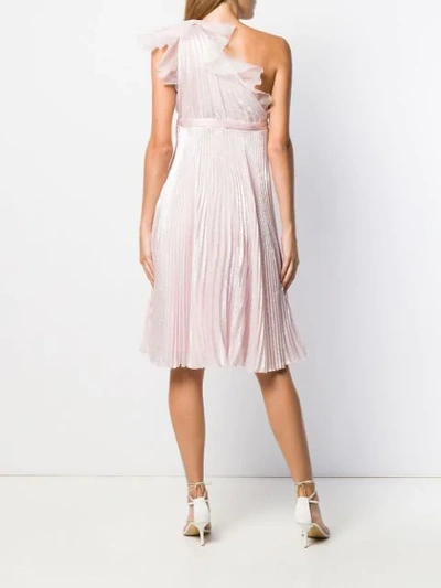 Shop Giambattista Valli Pleated One Shoulder Dress In 9472 Pink