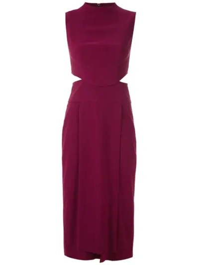 Shop Framed Lawrence Panelled Midi Dress In Red
