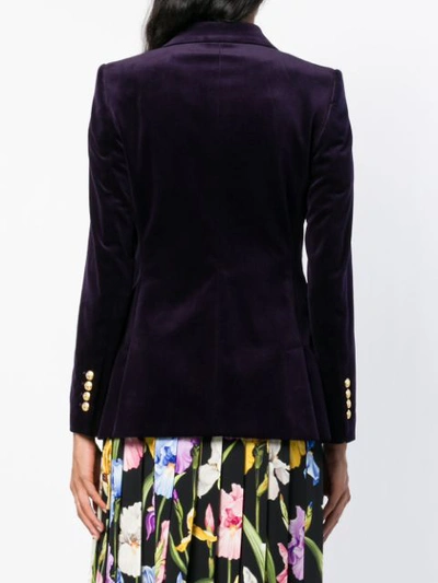 Shop Dolce & Gabbana Peaked Lapel Blazer In Purple