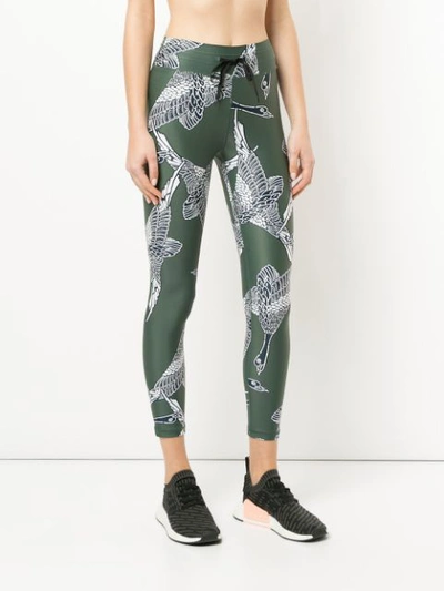 Shop The Upside Printed Fitness Leggings In Green