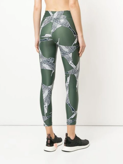 Shop The Upside Printed Fitness Leggings In Green