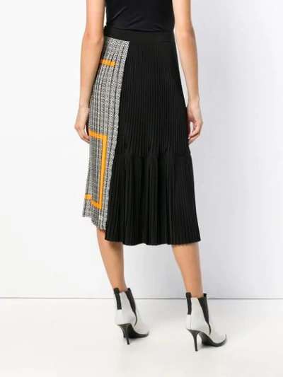 Shop Givenchy Monogram Pleated Skirt In Black