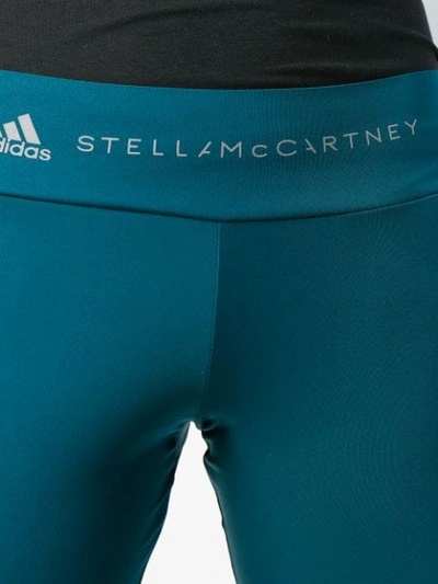 Shop Adidas By Stella Mccartney Printed Logo Leggings In Blue