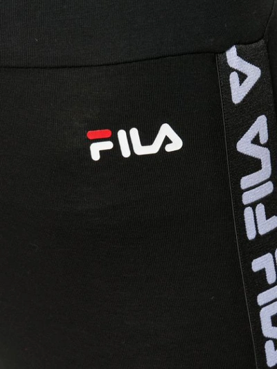 Shop Fila Logo Stripe Leggings In Black