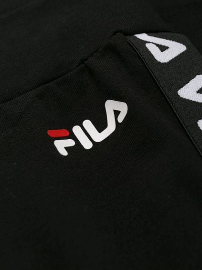 Shop Fila Logo Stripe Leggings In Black