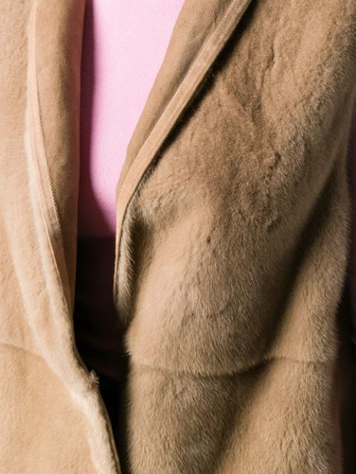 Shop Manzoni 24 Midi Fur Waistcoat In Brown