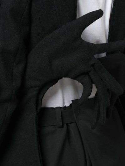 Shop Yohji Yamamoto 'hand' Open-back Cape In Black