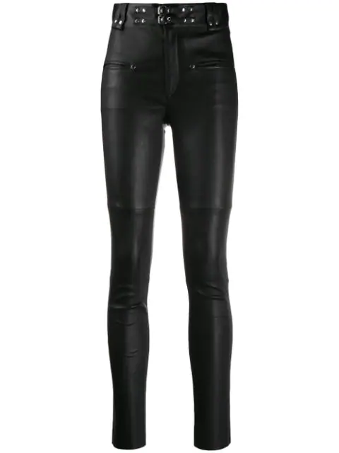 black skinny leather pants