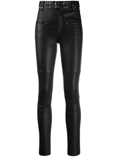 Shop Isabel Marant Studded Leather Trousers In Black