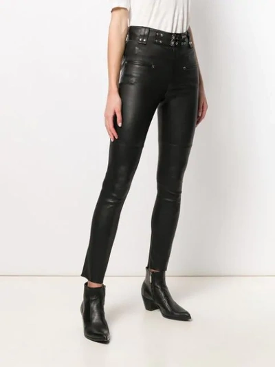 Shop Isabel Marant Studded Leather Trousers In Black