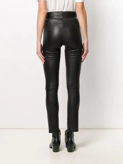 Shop Isabel Marant Studded Leather Trousers In Black