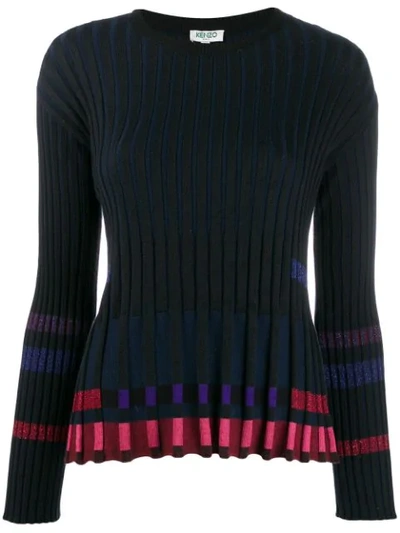Shop Kenzo Ridged Knitted Top In Black