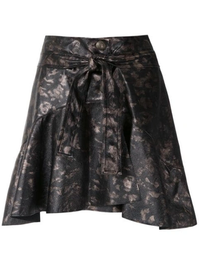 Shop Andrea Bogosian Palace Leather Skirt In Black